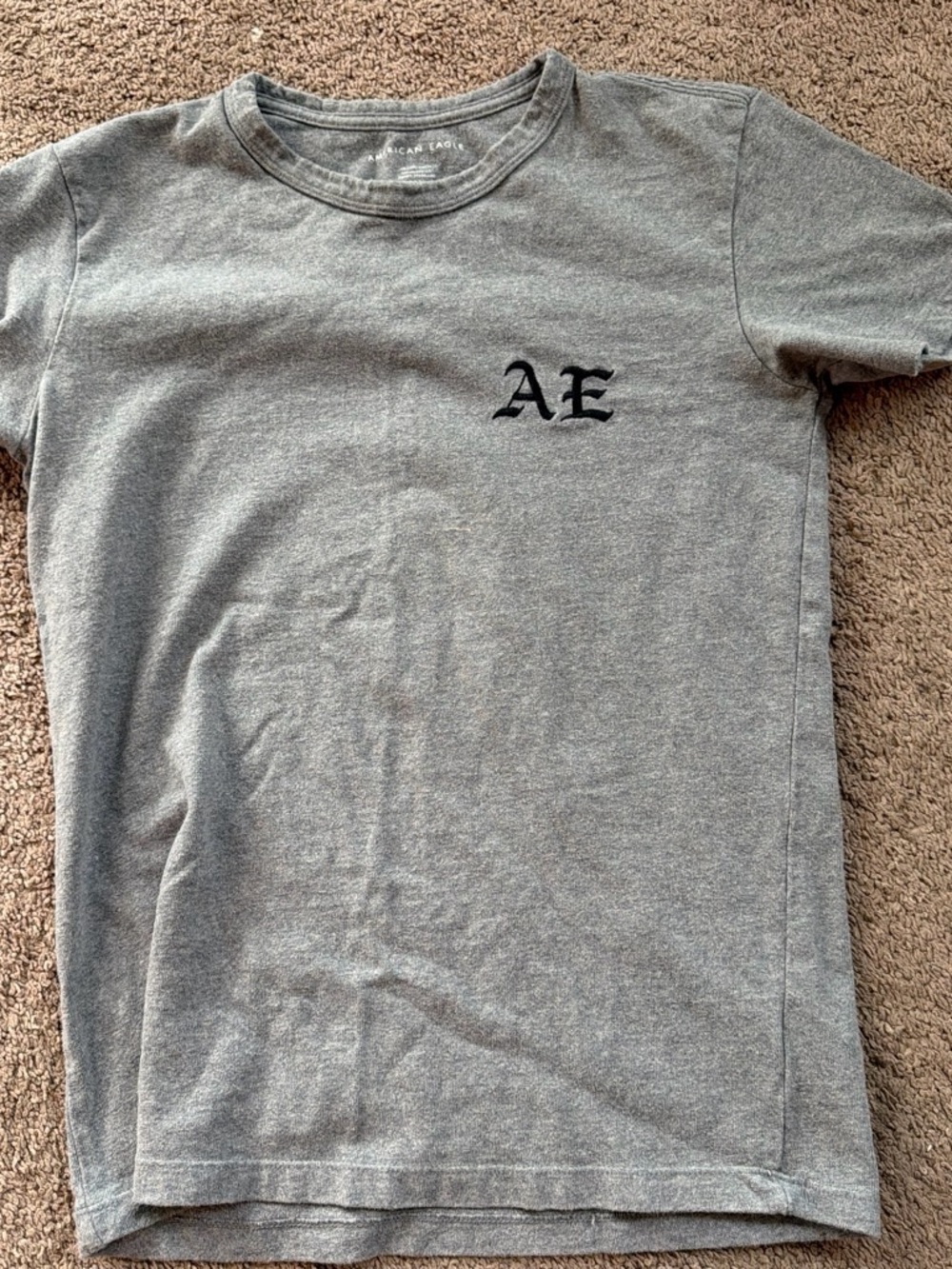 American Eagle Outfitters Kids Gray Tee with Black AE Chest Logo